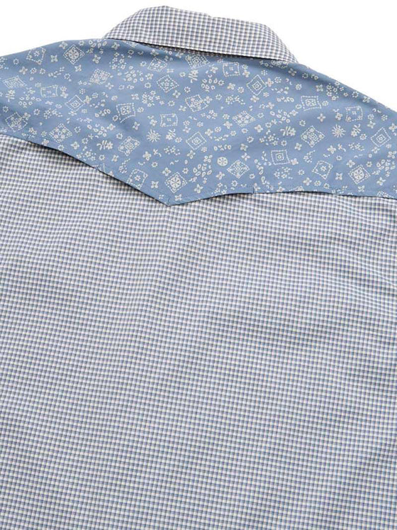 Howler Bros H Bar B Tech Longsleeve - Wild Rag in Blue Mirage yoke