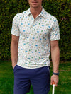 Criquet Performance Sport Range Polo in Pickleballer Print White