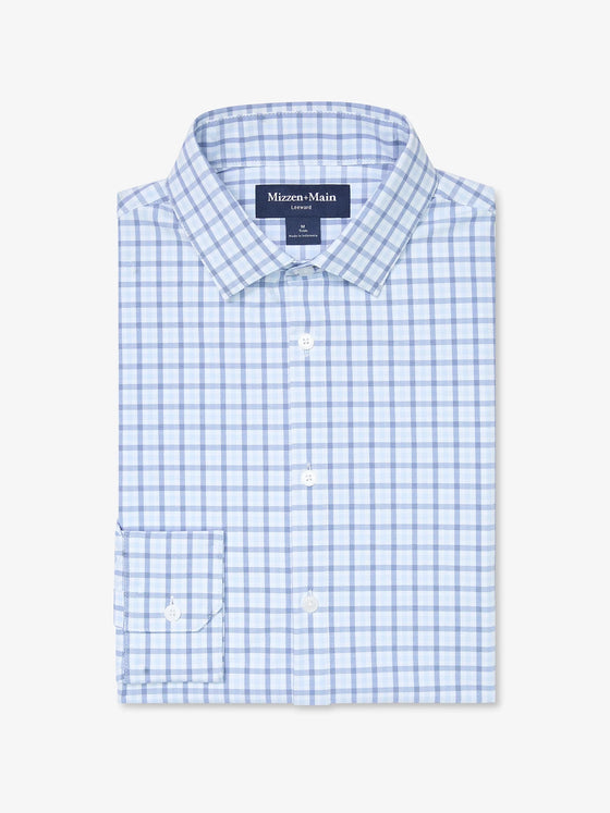 Leeward Dress Shirt in Cloud Blue Miles Plaid