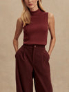 Varley Anastasia Rib Knit Tank in New Maroon