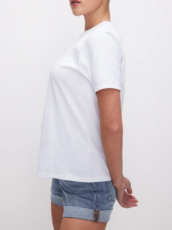 Good American Cotton Classic Tee in White