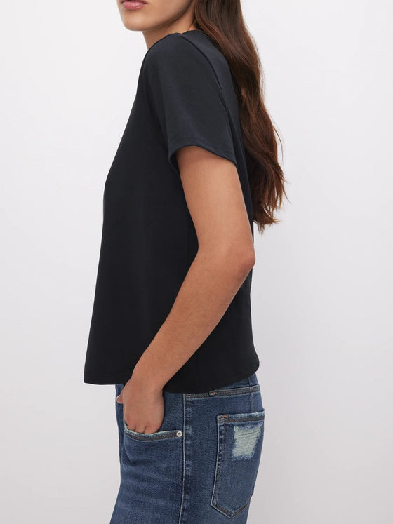 Good American Cotton Classic Tee in Black