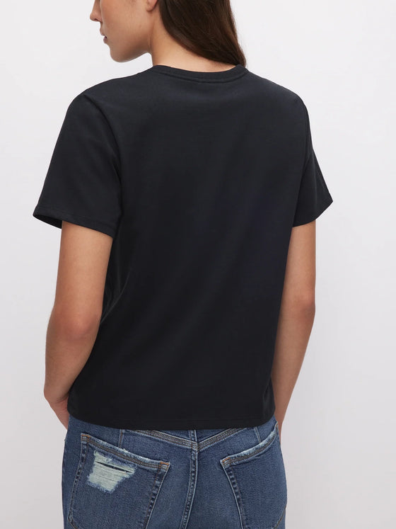 Good American Cotton Classic Tee in Black