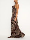 Good American Chiffon Bias Cowl Maxi Dress in Warped Leopard004