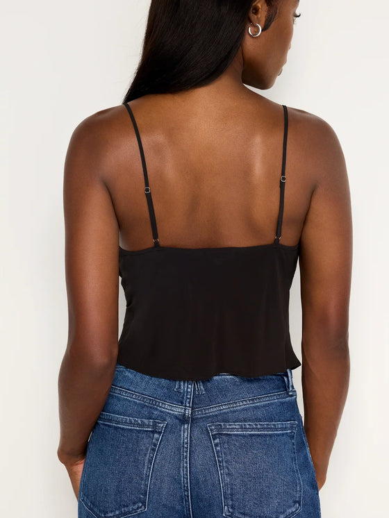 Good American Chiffon Bias Cowl Camisole in Black