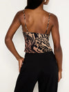 Good American Chiffon Bias Cowl Camisole In Warped Leopard