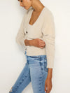 Good American Fuzzy Cardigan in Flax001