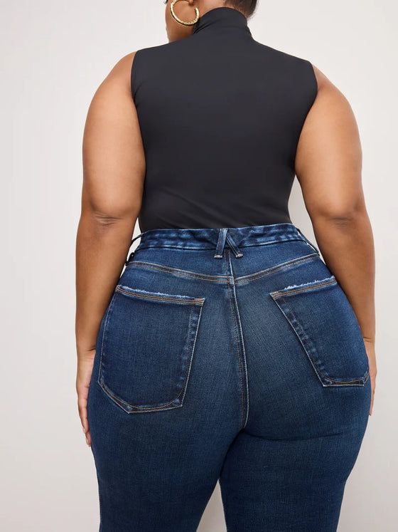 Good American Soft Tech Good Classic Bootcut Jeans in Indigo511