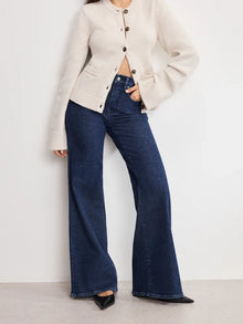  Good Waist Palazzo Jeans in Indigo985