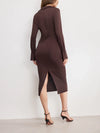 Matte Jersey Midi Pencil Skirt in Bark003
