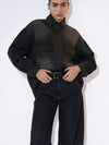 Beulah Style Oversized Faded Denim Shirt Jacket with Back Pleat Detail