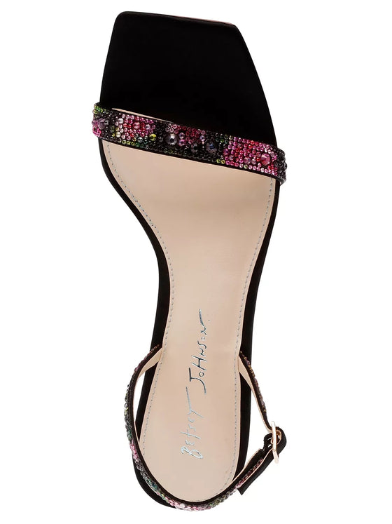Betsey Johnson Rebel Shoe in Black/Pink Floral sequin