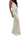 Et Clet Cream Sequin Gown white dress