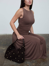 Gathered Bodice Sleeveless Maxi Dress