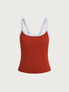 Varley Theon Scoop Neck Tank in Baked Apple