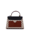 Gucci Padlock Top Handle Bag GG Coated Canvas and Leather Small