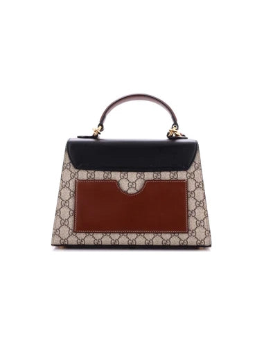 Gucci Padlock Top Handle Bag GG Coated Canvas and Leather Small