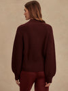 Varley Martina High Neck Rib Knit in Dark Chocolate