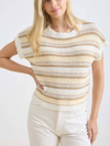 The Workshop Studio's Multi-Color Stripe Short Sleeve Knit Pullover