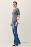 Modal Classic Ribbed Crewneck Short Sleeve Top