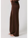 Le Lis Folded Waist Wide Leg Sweater Pants in Brown