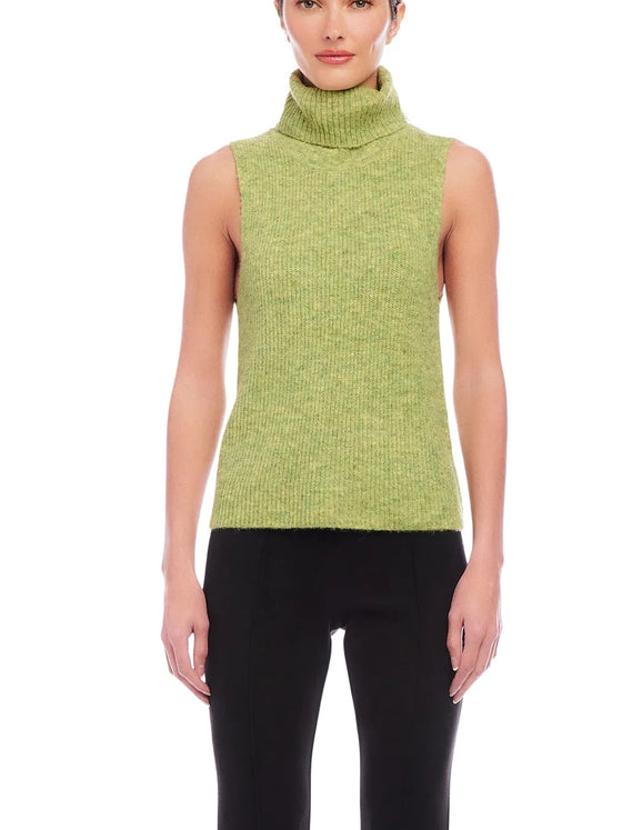 Fifteen Twenty Kelli Turtleneck Sweater Tank in Green