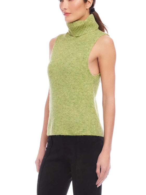 Fifteen Twenty Kelli Turtleneck Sweater Tank in Green