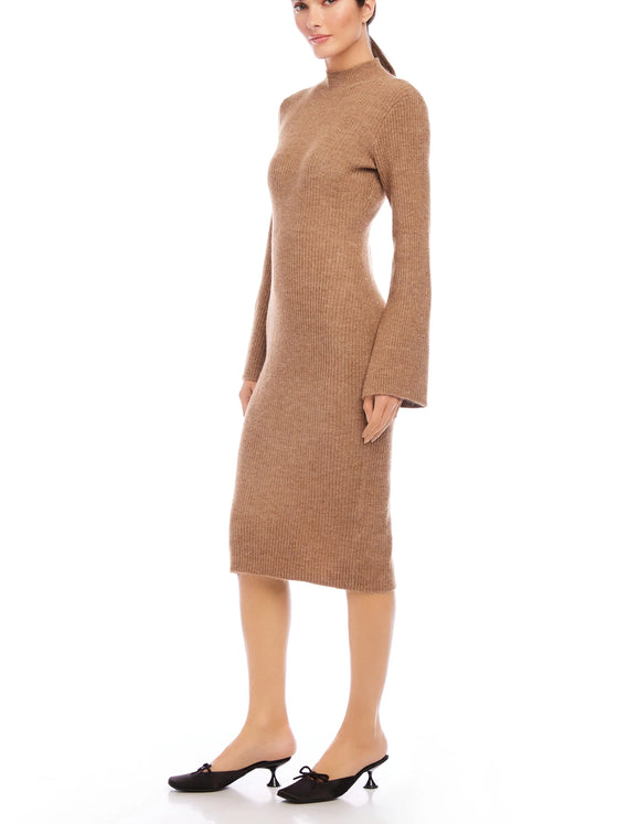 Fifteen Twenty Midi Length Sweater Dress in Earth