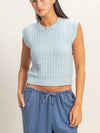 HYVE Textured Sleeveless Knit Top in Ice Blue