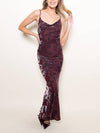 Fore Collection Luxe Cowl Maxi Dress in Burgundy