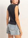 HYFVE Eyelet Sleeveless Knit Top in black