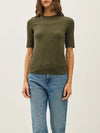 Be Cool Modal Ribbed Crew Neck Short Sleeve Top in Winter Forest