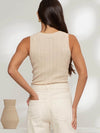 The Workshop Sleeveless Round Neck Sweater Knit Top in khaki
