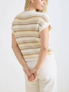 The Workshop Studio's Multi-Color Stripe Short Sleeve Knit Pullover