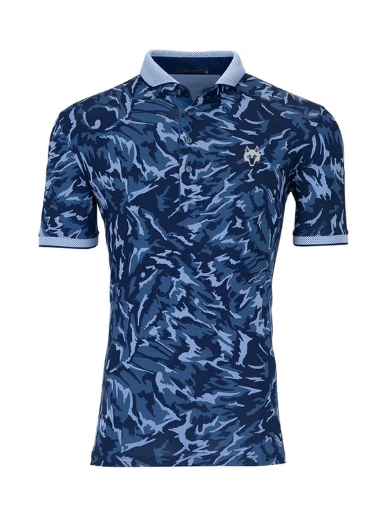 Greyson Midas Wolf Camo Polo in Fjord