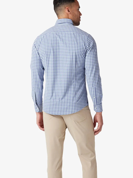 Mizzen+Main Leeward No Tuck Dress Shirt in Coastal Fjord Belmont Plaid