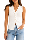 Le Lis Twisted Front V-Neck in White