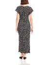 Fifteen Twenty Emmeline Tie-Front Bias Dress in Dot Print midi