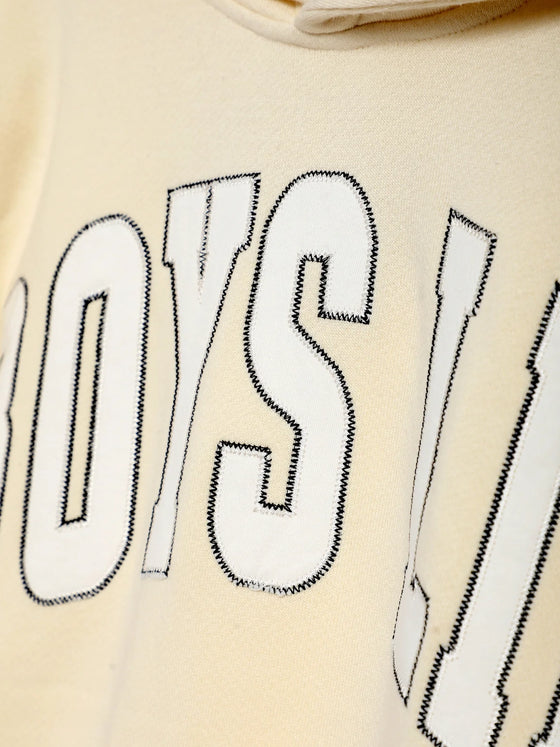 Boys Lie Creamsicle Racer Hoodie in Beige butter yellow