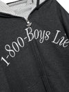 Boys Lie 1-800 Refresh Harley Zip Hoodie in Black