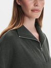 Varley's Hawley Half Zip Sweat in Olive Marl