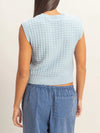 HYVE Textured Sleeveless Knit Top in Ice Blue