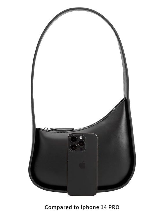 Melie Bianco Willow Black Recycled Vegan Shoulder Bag