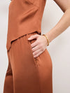 Good American Satin Pull On Pant in Copper004 silk