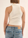 Promesa USA Shaper Fit Collar Neck Rib Knit Crop Tank Top