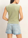 HYFVE Eyelet Sleeveless Knit Top in sage