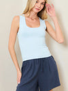 Butter Knit Scoop Neck Tank in light blue