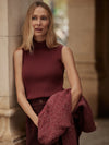 Varley Anastasia Rib Knit Tank in New Maroon red