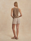 Varley Darina Short 4" in Birch Taupe Stripe