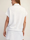 Rae Mode Modal Scuba Quarter Zip Short Sleeve Top Light Heather Grey